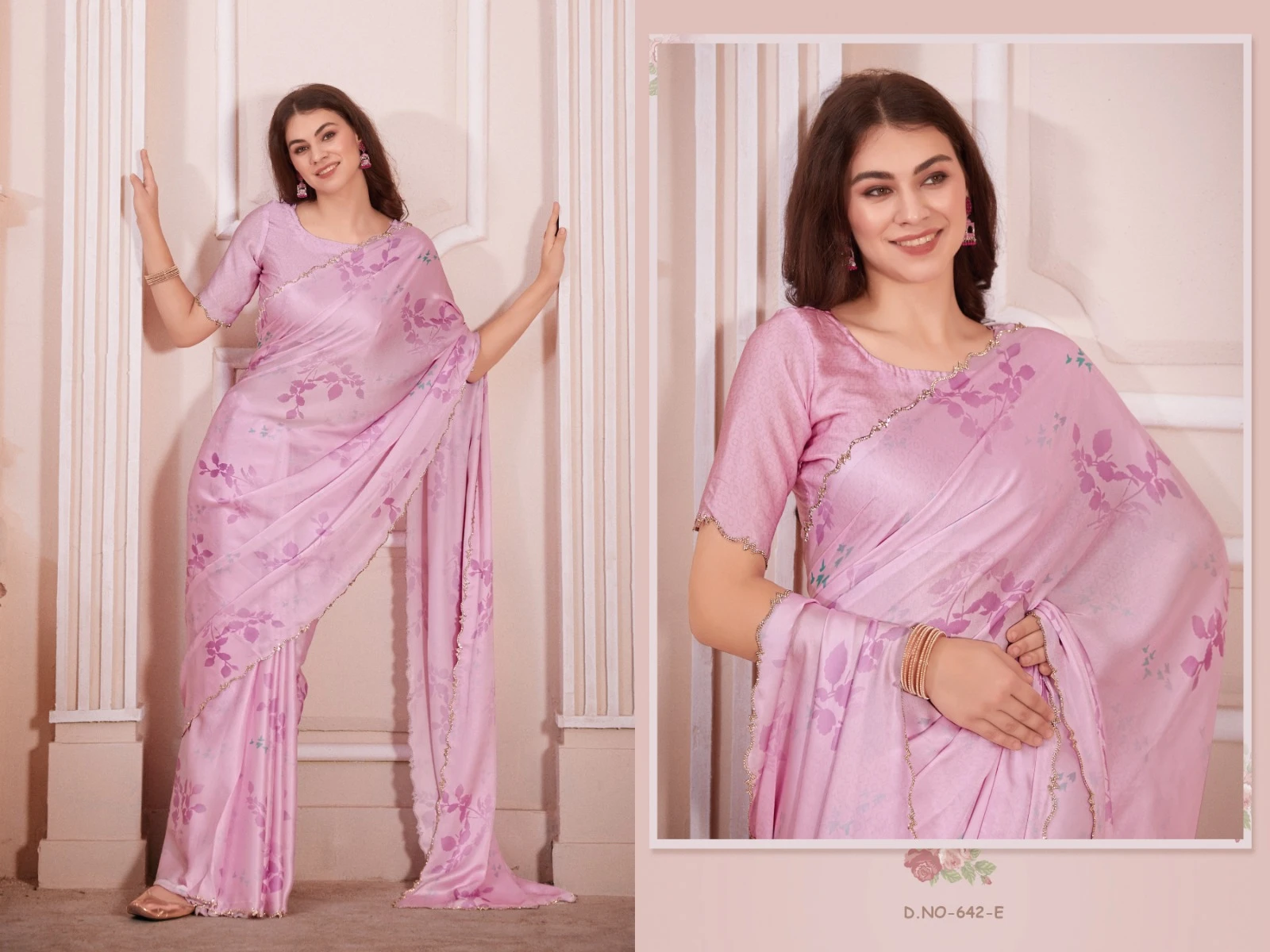 Mehak 642 Series Pure Satin Georgette Digital Print Wholesale Fancy Sarees Catalog — Wholesale Sarees, MPA wholesale from Surat — view 8